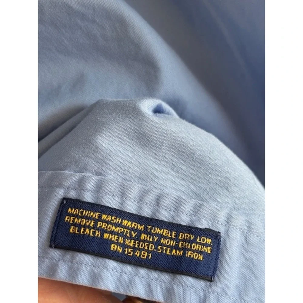 Tommy Hilfiger Button Down Blue Oxford Shirt Men's‎ Size 15.5-34 Long Sleeve